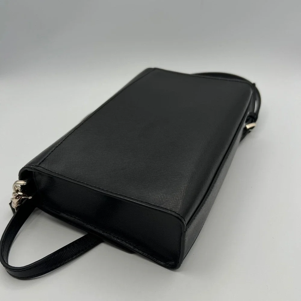 Kate Spade New York Margot Convertible Black Saffiano Leather Chain Crossbody